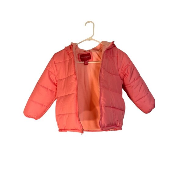 London Fog Girls Coral Hooded Puffer Jacket M/5-6 Fleece Lined Winter Coat NWT - Picture 3 of 6